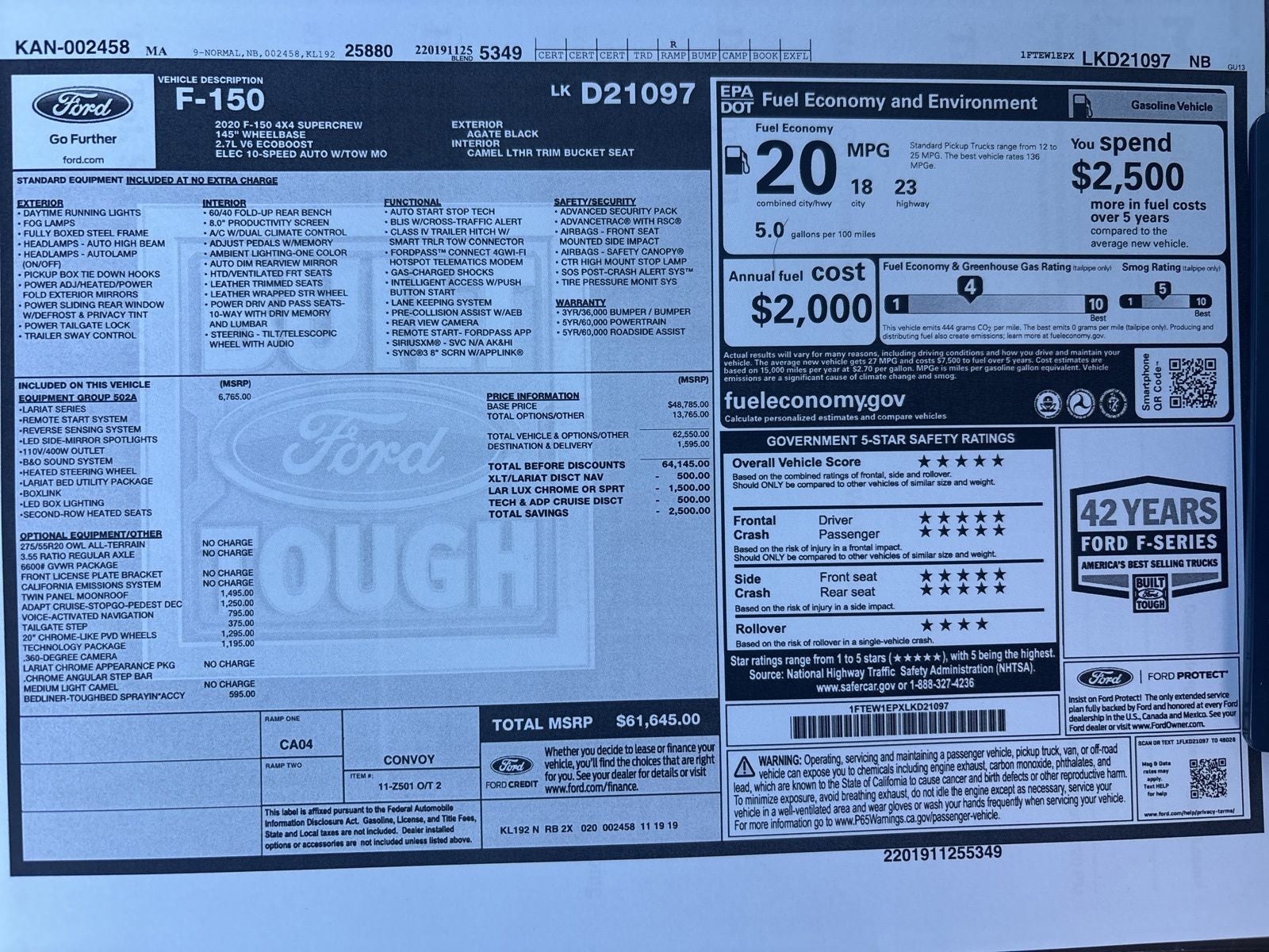 2020 Ford F-150 Lariat